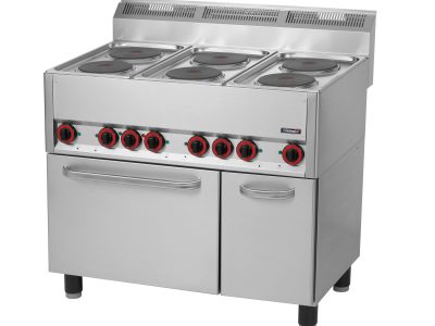 Fourneau électrique 6 feux avec four électrique ventilé GN 1/1 99