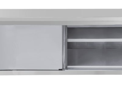 Table de travail Inox 600 avec portes coulissantes 1400 mm