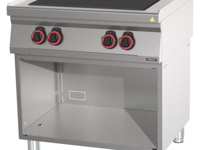 Fourneau électrique 4 plaques coup de feu avec soubassement 80