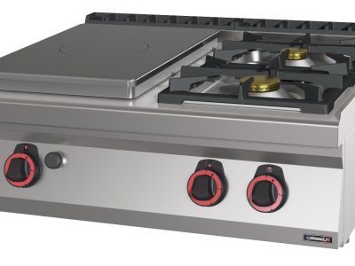 Fourneau gaz à poser 2 feux + 1 plaque coup de feu 80