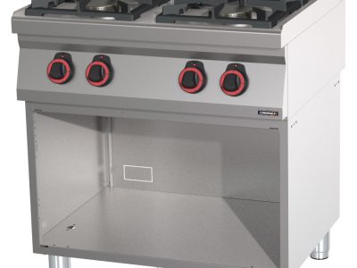 Fourneau gaz 4 feux avec soubassement 80