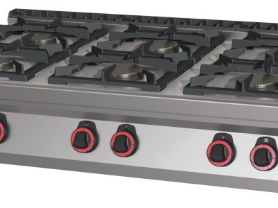 Fourneau gaz à poser 6 feux 120