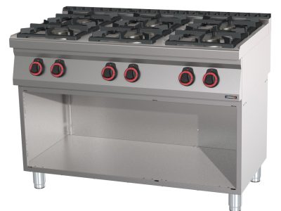 Fourneau gaz 6 feux avec soubassement 120