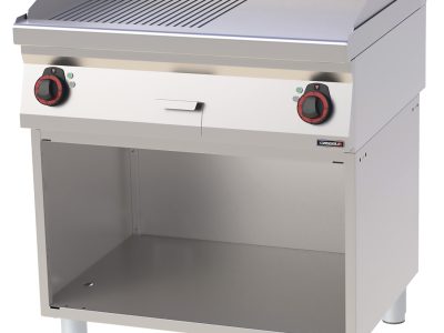 Plaque à SNACKer Chrome Rainurée Lisse avec soubassement 80