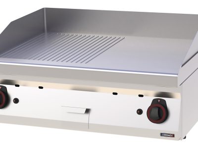 Plaque à SNACKer Chrome Rainurée Lisse Gaz 80