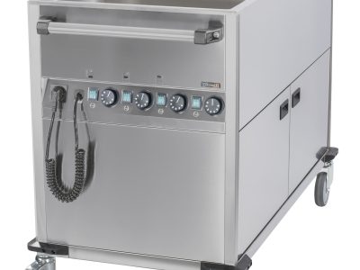 Chariot bain-marie à eau 3xGN 1/1 avec soubassement chauffant vertical