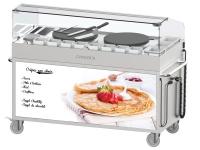 Chariot à crêpières double 40 encastrées