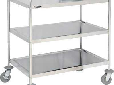Chariot en inox 3 plateaux