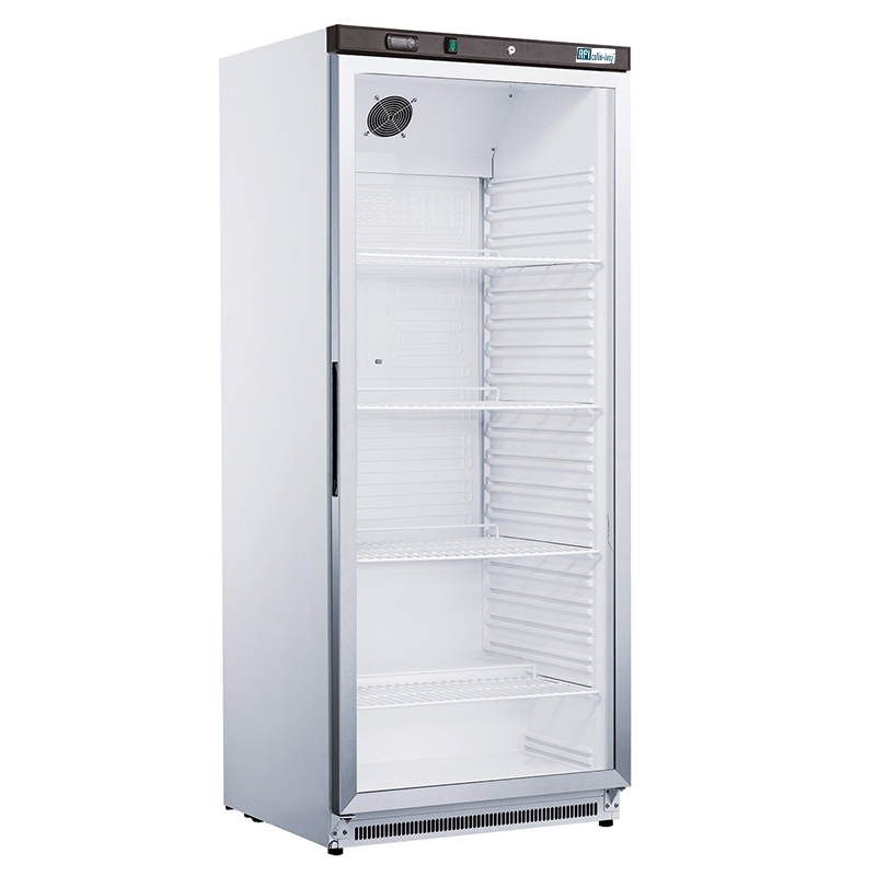 ARMOIRE POSITIVE PORTE VITRÉE - 600 L - FINITION BLANCHE
