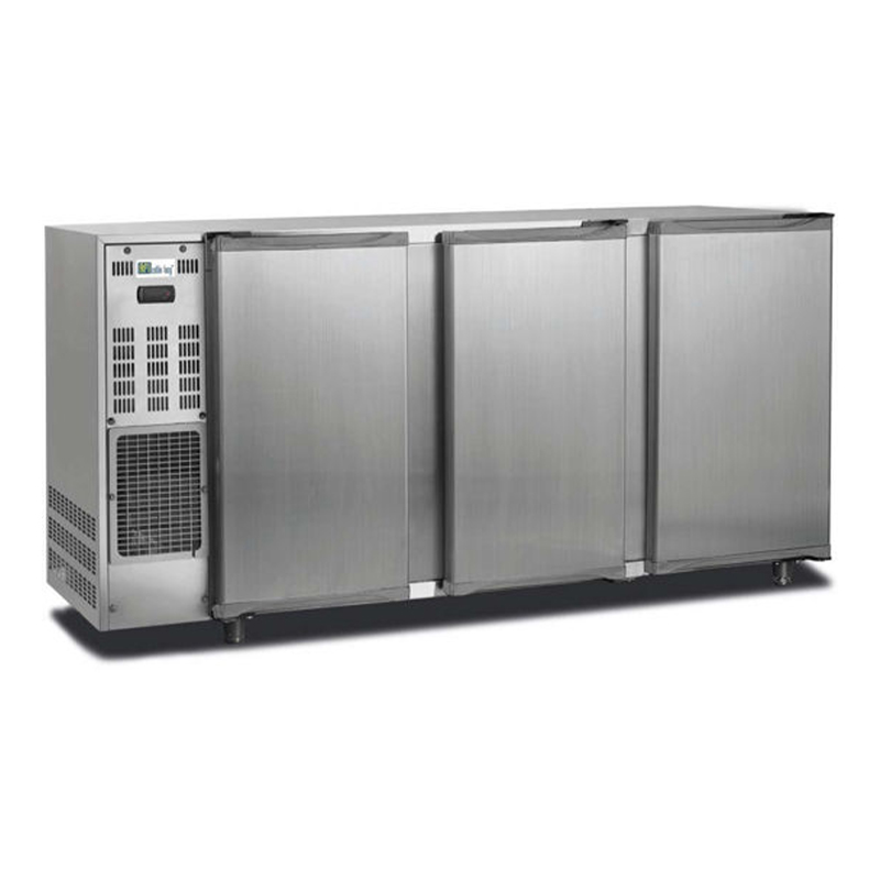 ARRIÈRE-BAR INOX GROUPE LOGÉ - 3 PORTES PLEINES