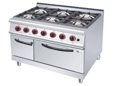 FOURNEAU GAZ SUR FOUR GAZ - GAMME 700 - 6 FEUX