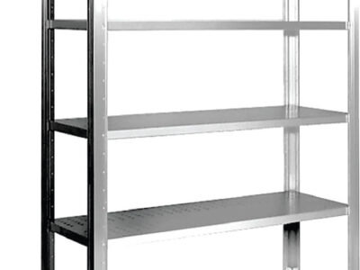 ÉTAGÈRE PERFORÉE À POSER AU SOL - 4 NIVEAUX - PROF. 500 MM - LONG. 800 MM