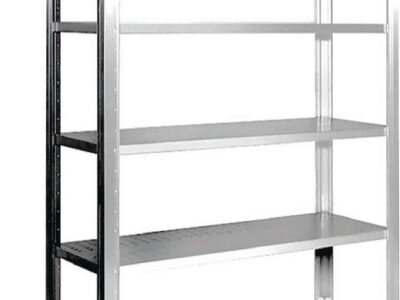 ÉTAGÈRE PERFORÉE À POSER AU SOL - 4 NIVEAUX - PROF. 500 MM - LONG. 1100 MM