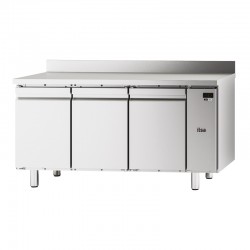 TABLE RÉFRIGÉRÉE PÂTISSIÈRE NEOS - 3 PORTES PLEINES - AVEC DOSSERET - POSITIVE -2°/+8°C - SANS GROUPE