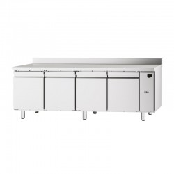 TABLE RÉFRIGÉRÉE PÂTISSIÈRE NEOS - 4 PORTES PLEINES - AVEC DOSSERET - POSITIVE -2°/+8°C - SANS GROUPE