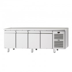 TABLE RÉFRIGÉRÉE PÂTISSIÈRE NEOS - 4 PORTES PLEINES - SANS DOSSERET - NÉGATIVE -20°/-10°C